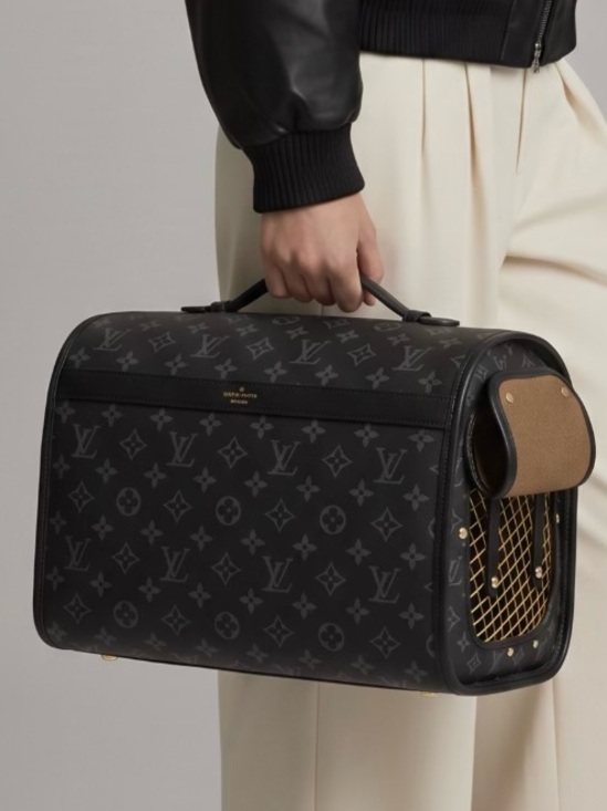 The Unbranded Brand Other - Pet carrier Black & Gray Monogram Bag